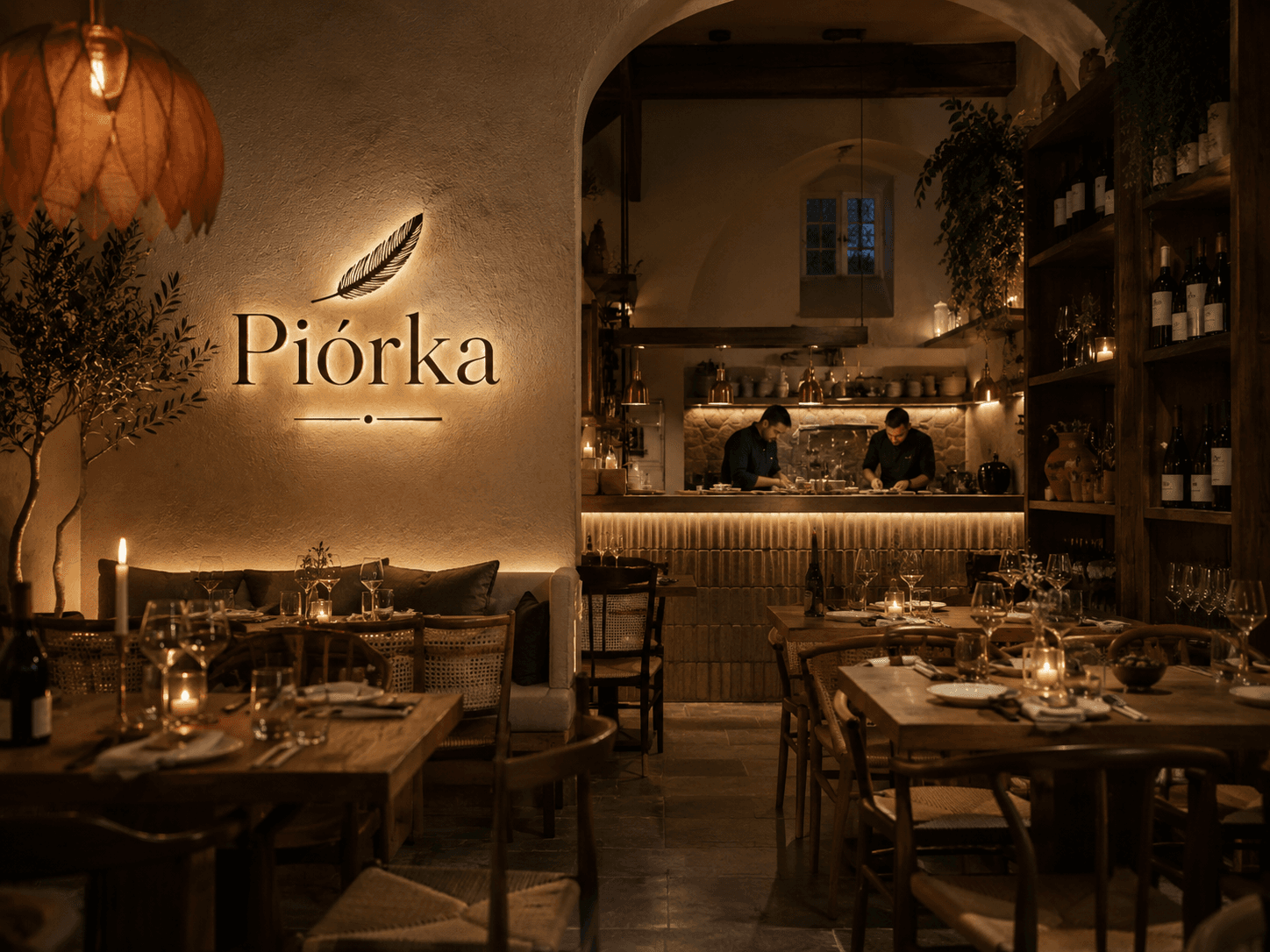 Atmosphärische Konzeptansicht des Piórka Gastraums